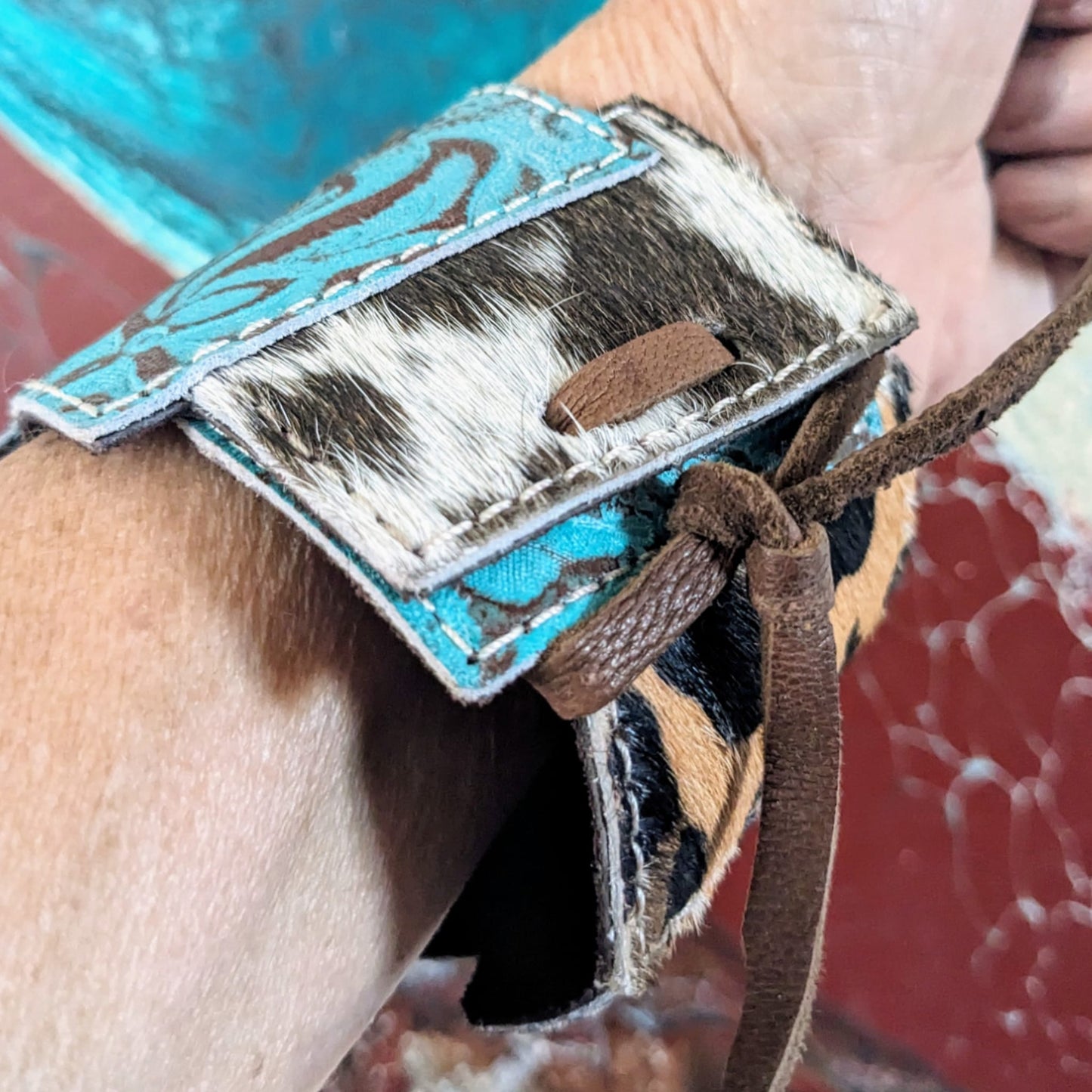 Cowgirl Buckaroo Leather Cuff Bracelet