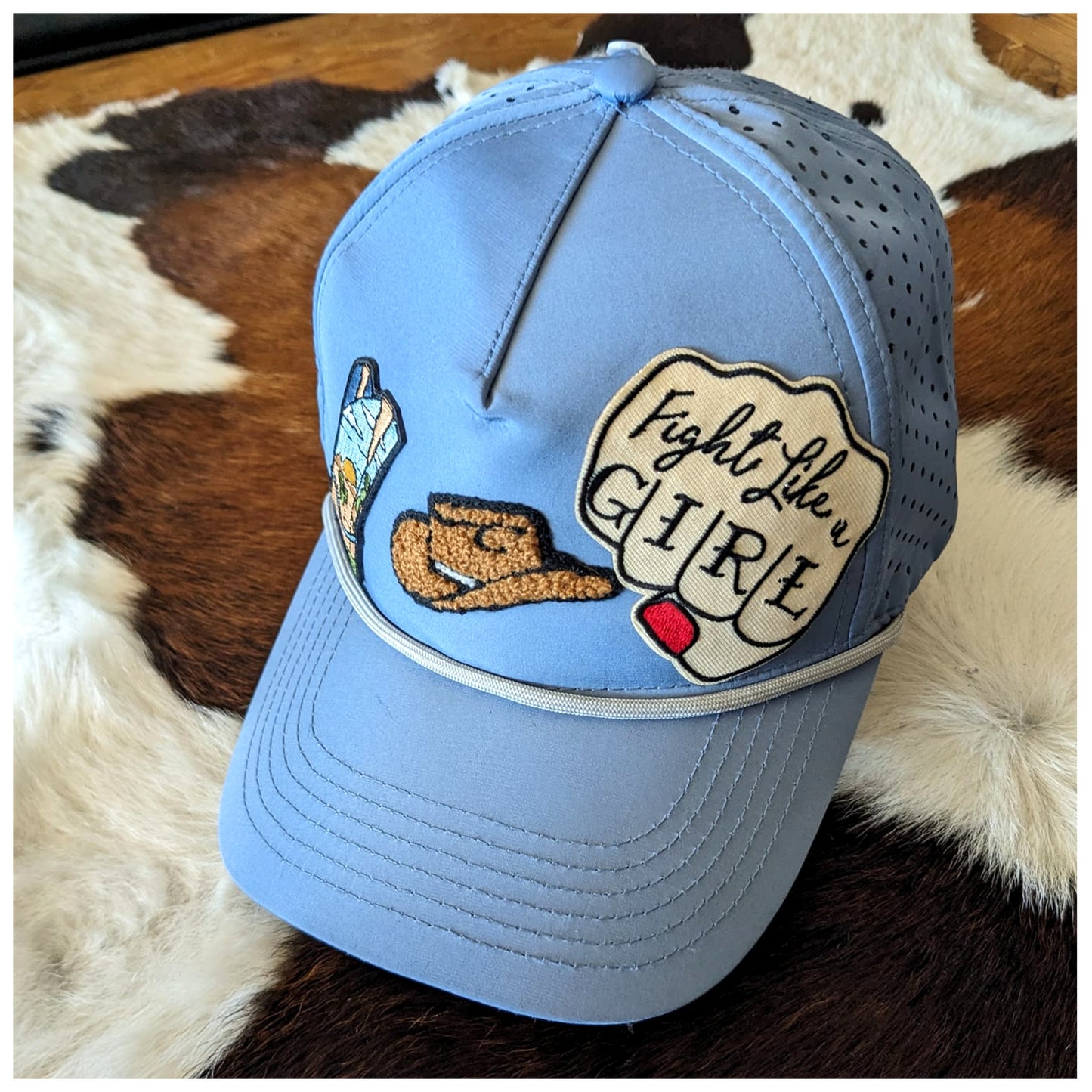 Fight Like A Girl Crisscross Ponytail Hat
