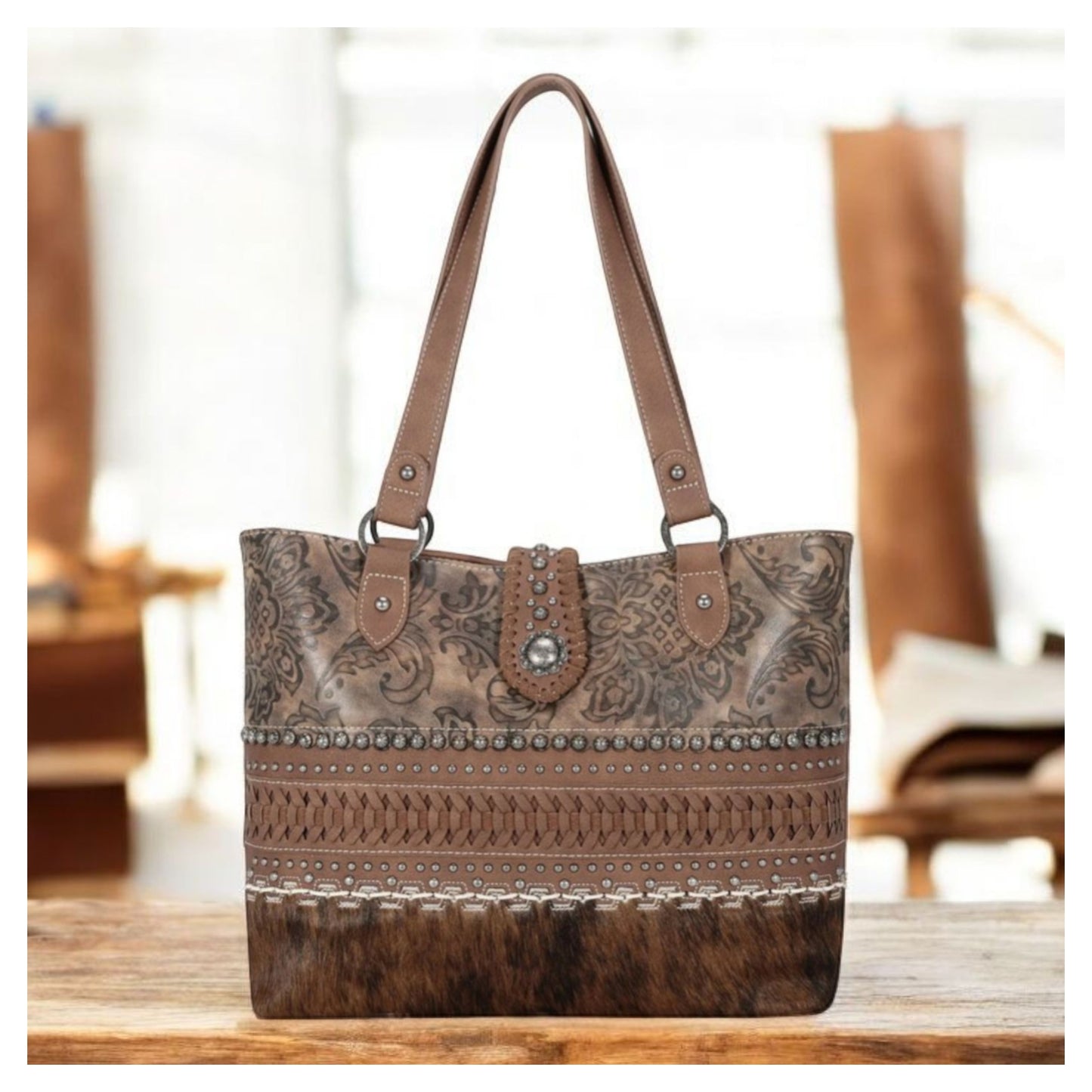 Trinity Ranch Hair On Cowhide Concealed Carry Tote