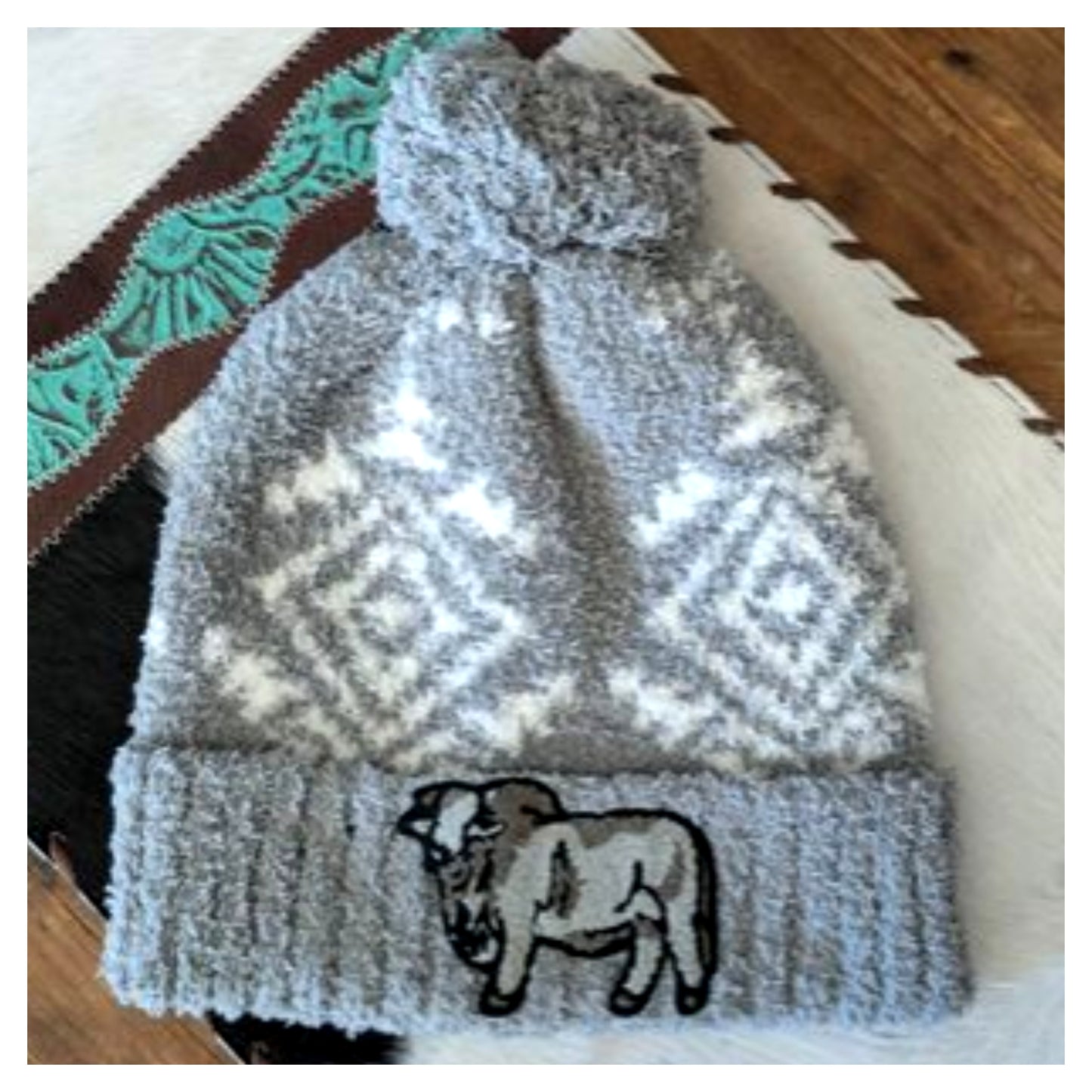 Brahman Bull Knit Pom Beanie