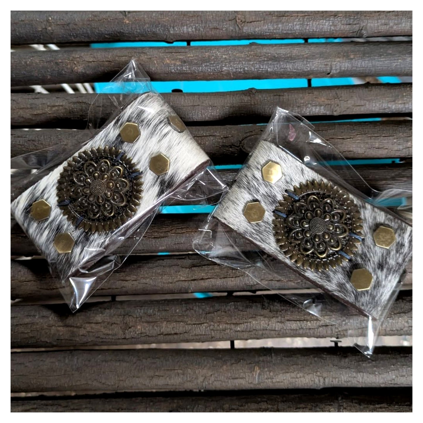 Cowhide Medallion Cuff