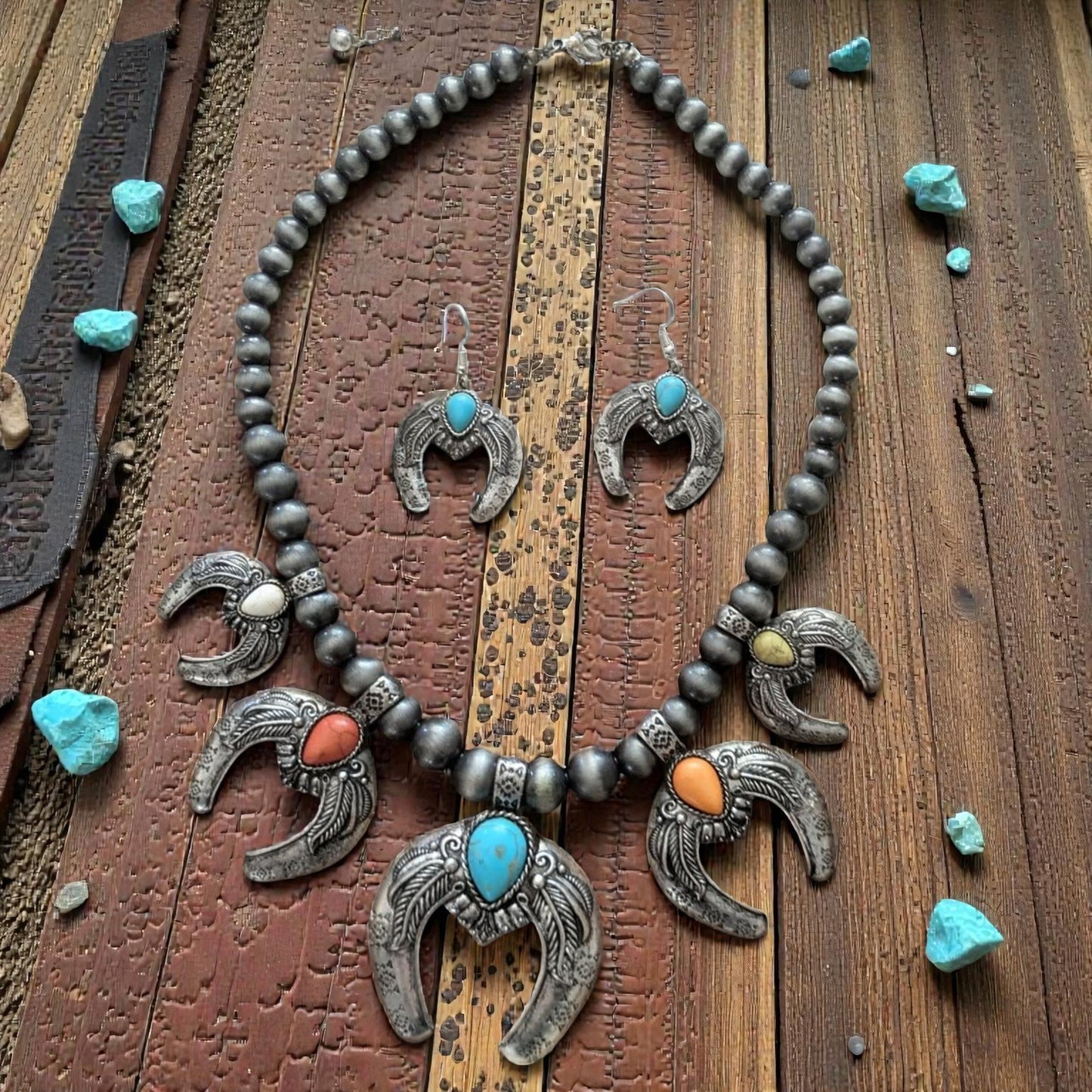 Navajo Pearl Naja Necklace Earring Set