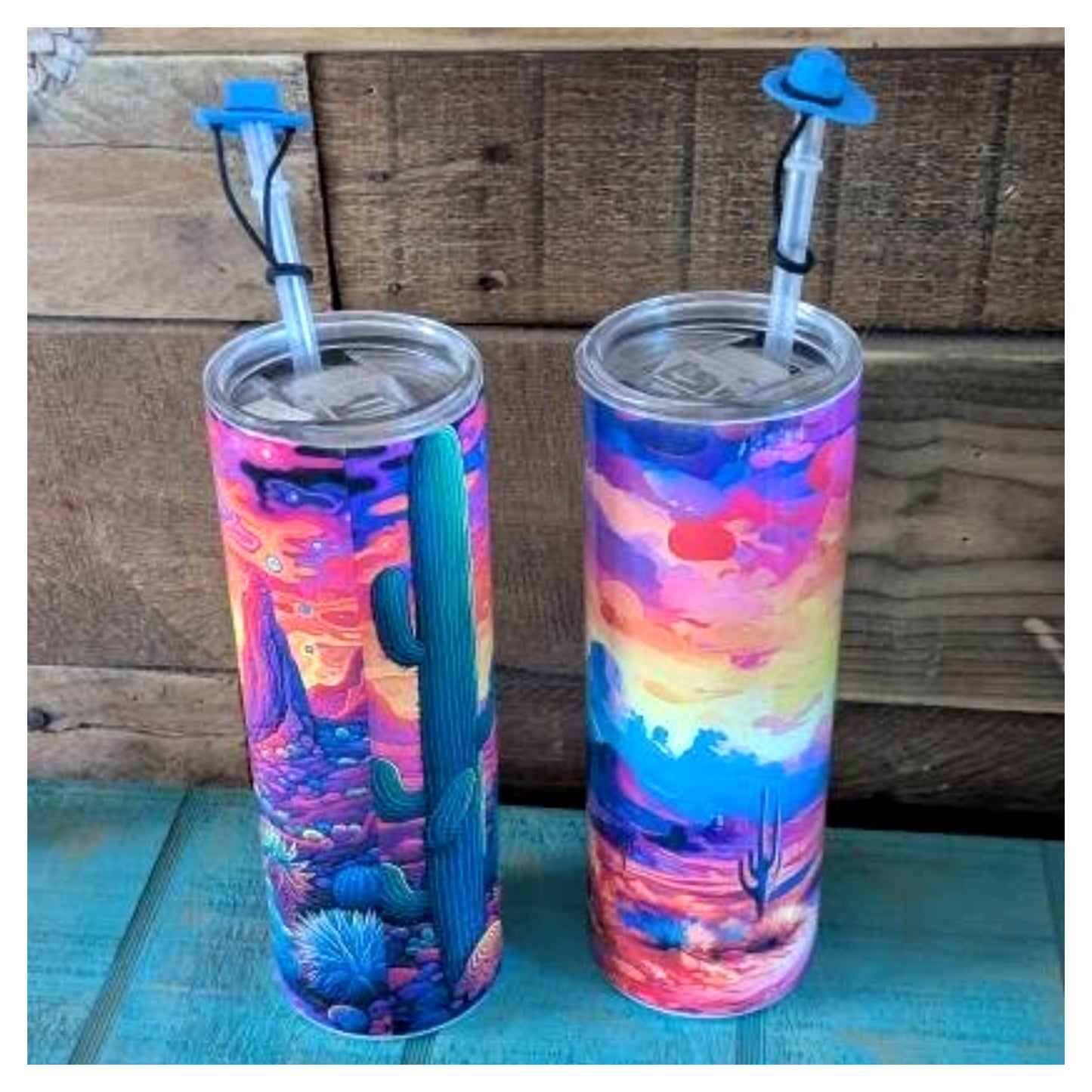 Neon Desert Tumbler Collection W/Straw Topper