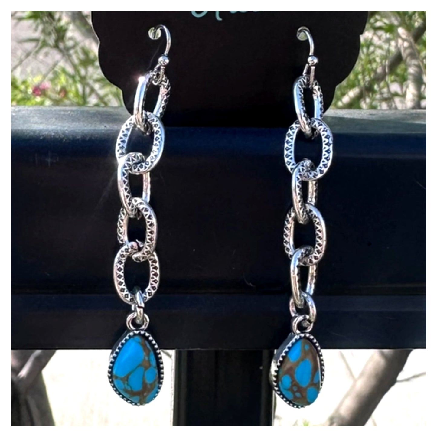 Linked In Turquoise Earrings