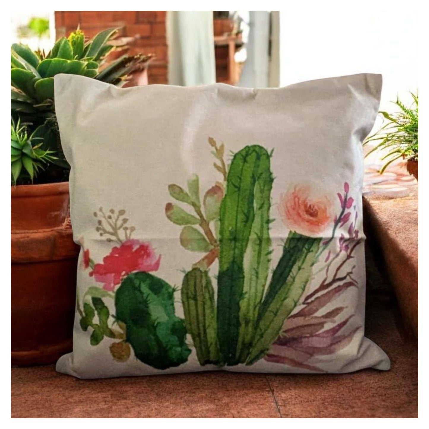 Watercolor Cactus Pillow