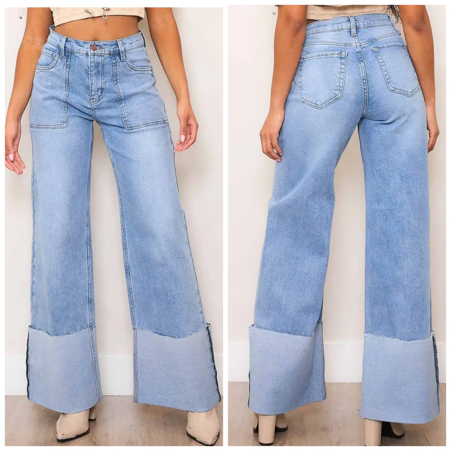 Wide Leg Comfort Stretch Jeans