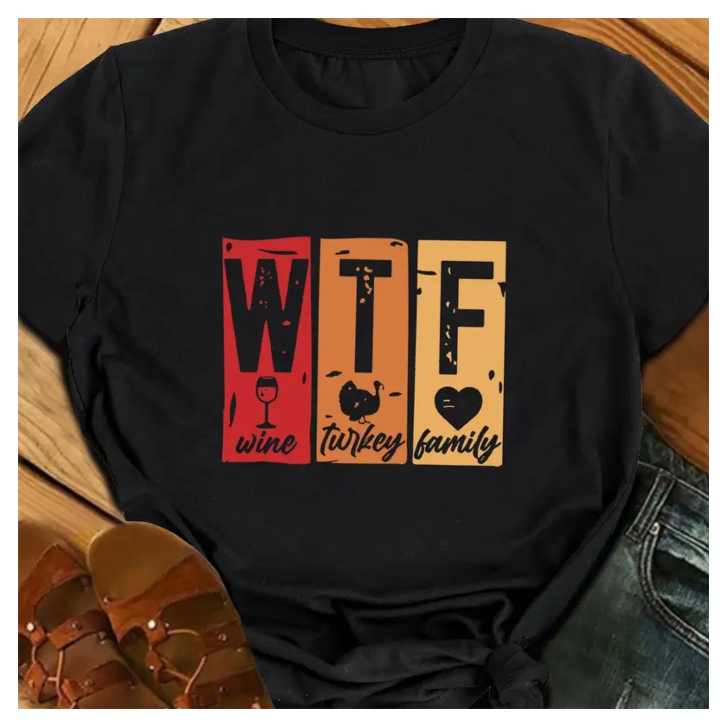 WTF Wine Turkey Family Tee