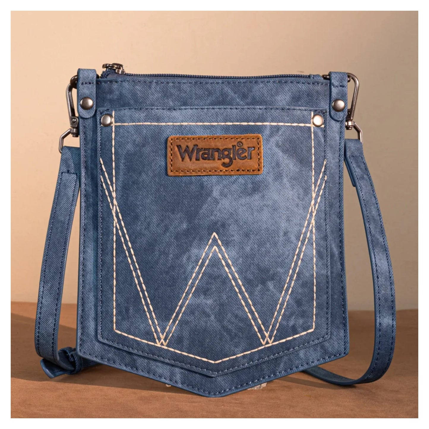 Wrangler "W" Stitch Water Repellent Denim Pocket Crossbody
