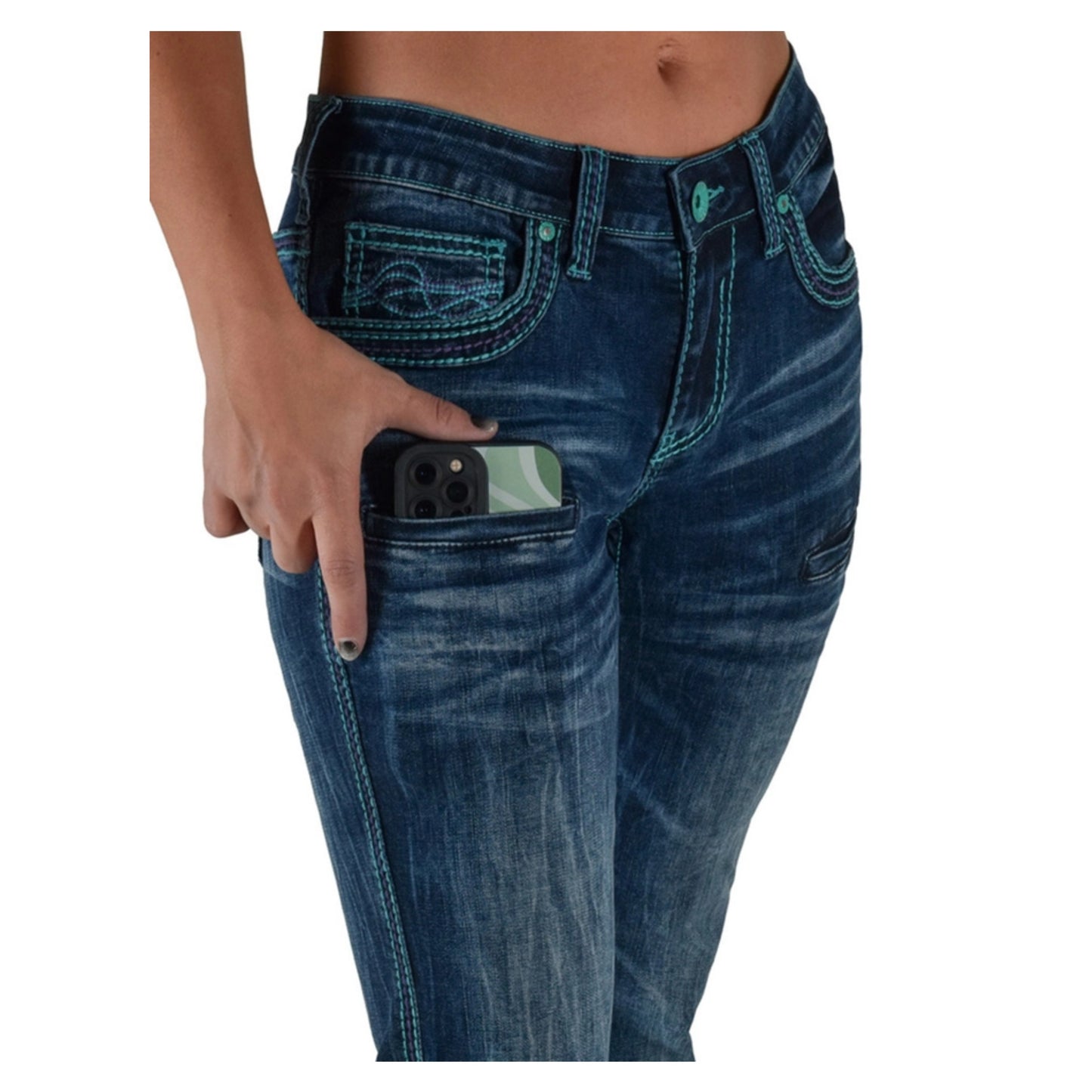 Cowgirl Tuff Co. Turquoise Hurricane Trouser