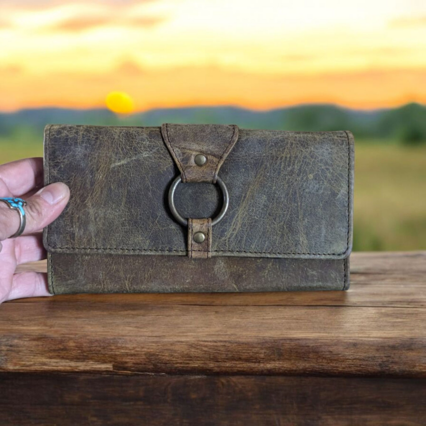 Circle The Wagons Leather Wallet