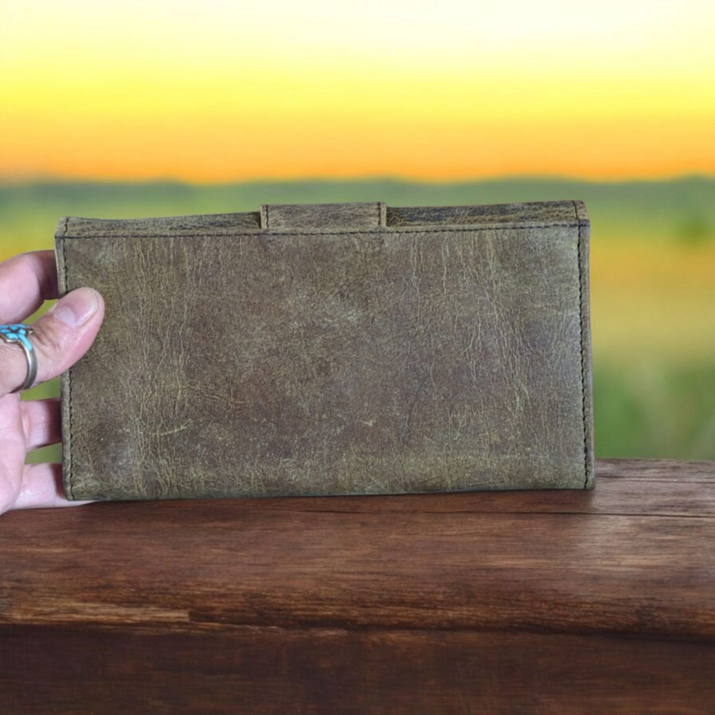 Circle The Wagons Leather Wallet