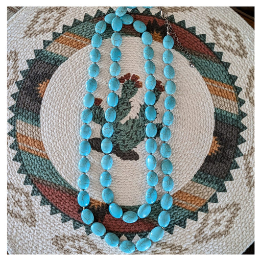Bold Move Turquoise Beaded Necklace