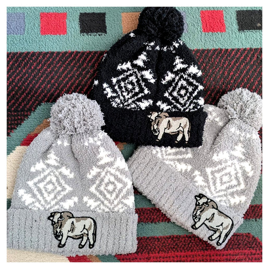 Brahman Bull Knit Pom Beanie