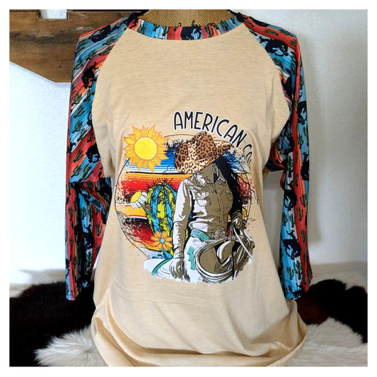 American Cowgirl 3/4 Sleeve Raglan