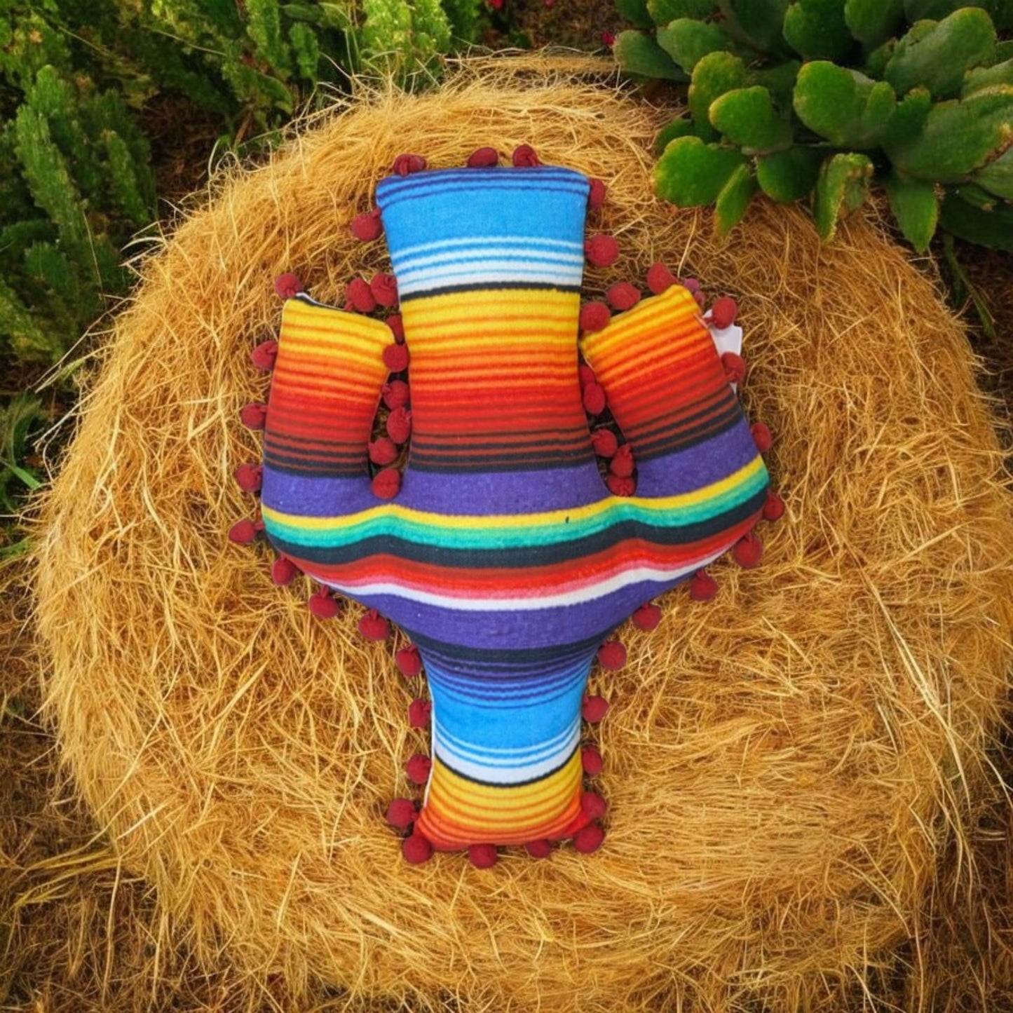 Fiesta Serape Cactus Pillow