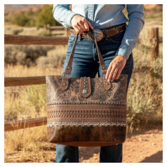 Trinity Ranch Hair On Cowhide Concealed Carry Tote