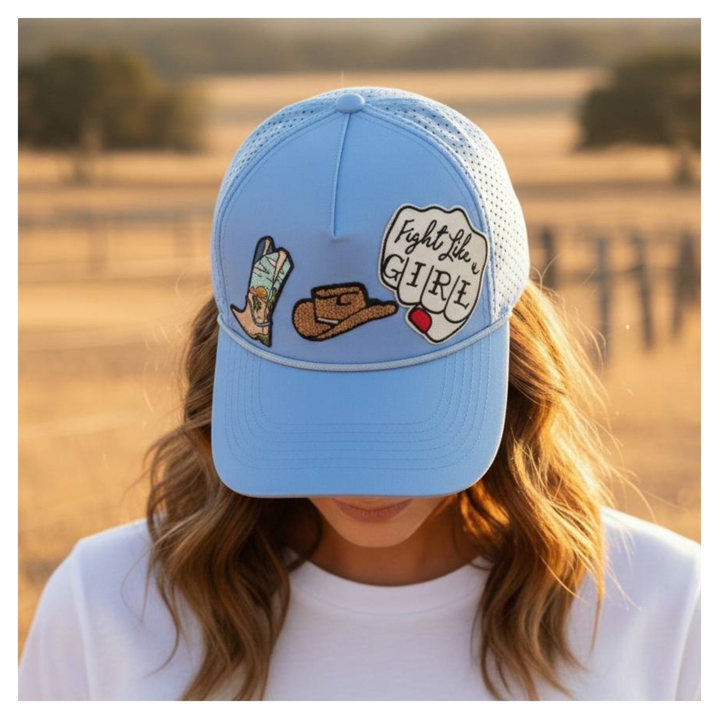 Fight Like A Girl Crisscross Ponytail Hat