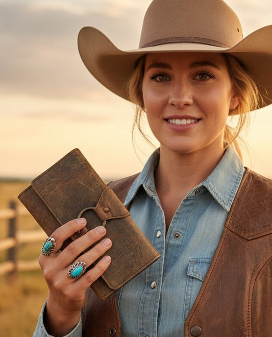 Circle The Wagons Leather Wallet