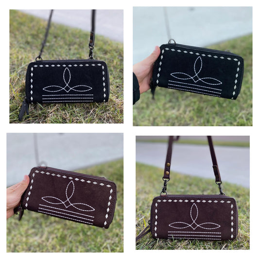 Boot Stitch Crossbody Wallet