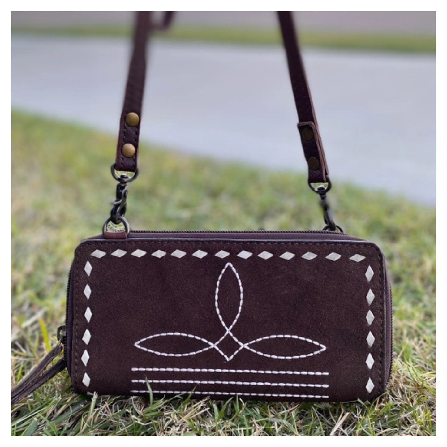 Boot Stitch Crossbody Wallet