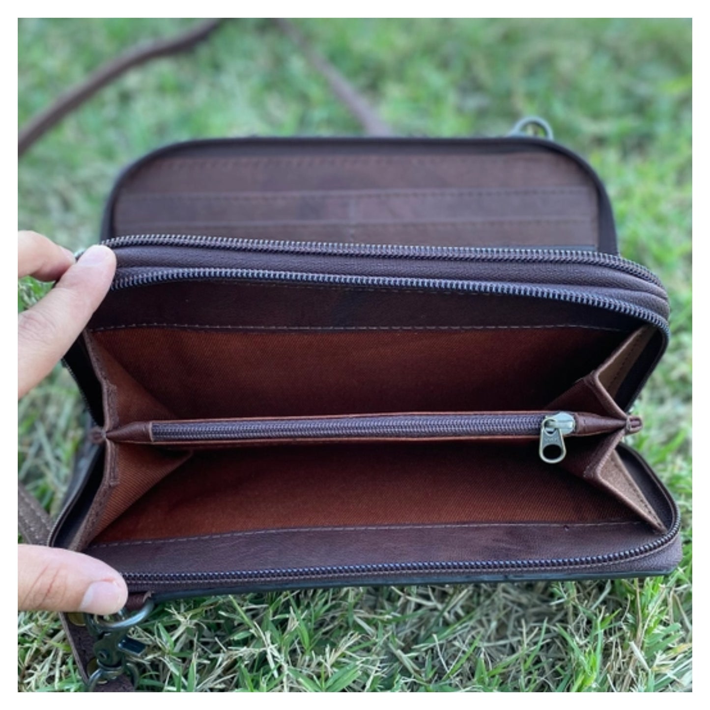 Boot Stitch Crossbody Wallet