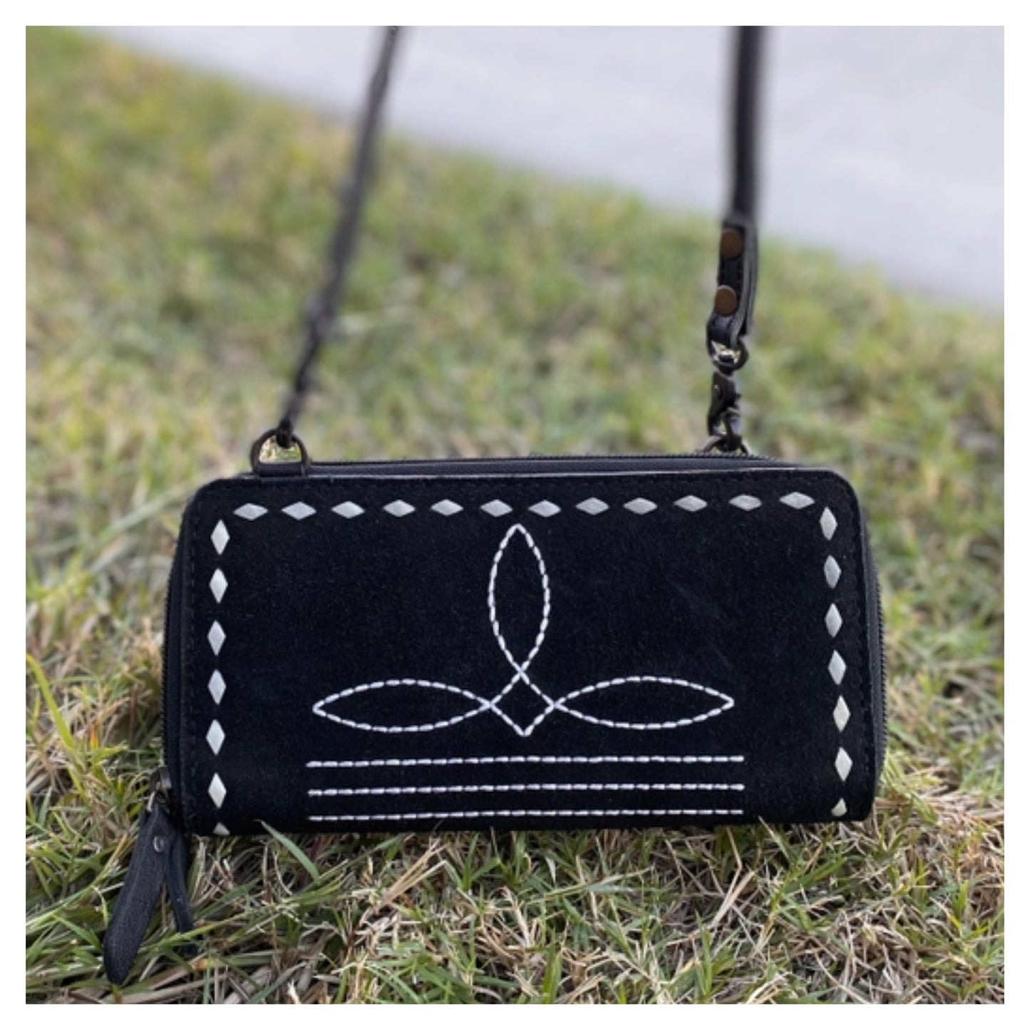 Boot Stitch Crossbody Wallet
