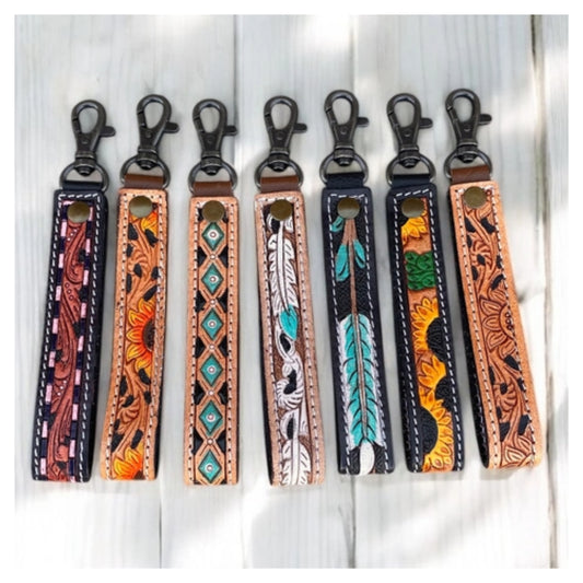 Leather Wristlet Keychain