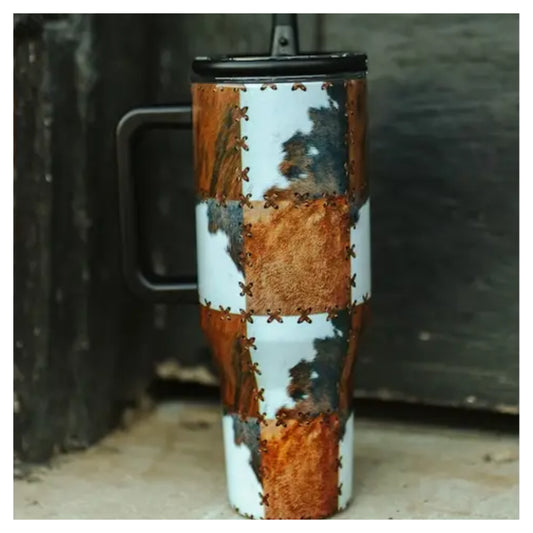 Cowhide Patchwork Tumbler