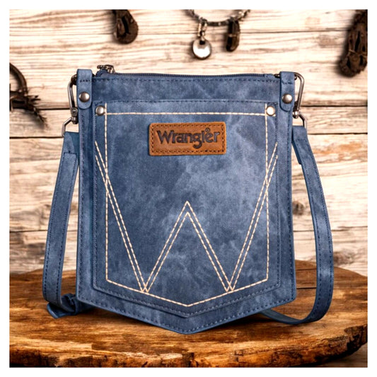 Wrangler "W" Stitch Water Repellent Denim Pocket Crossbody