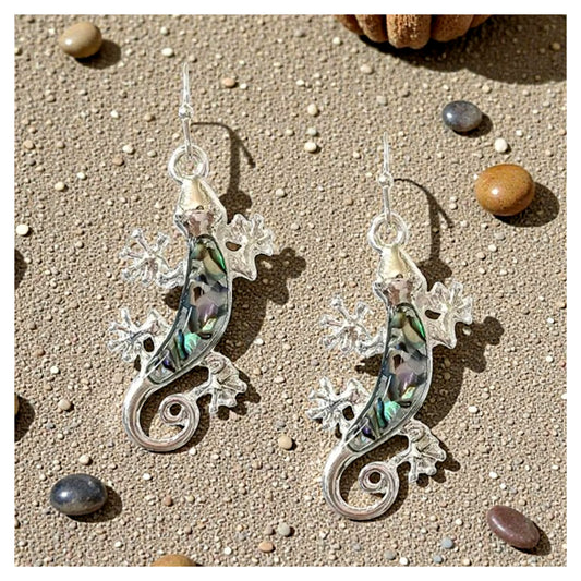 Abalone Lazy Lizard Earrings