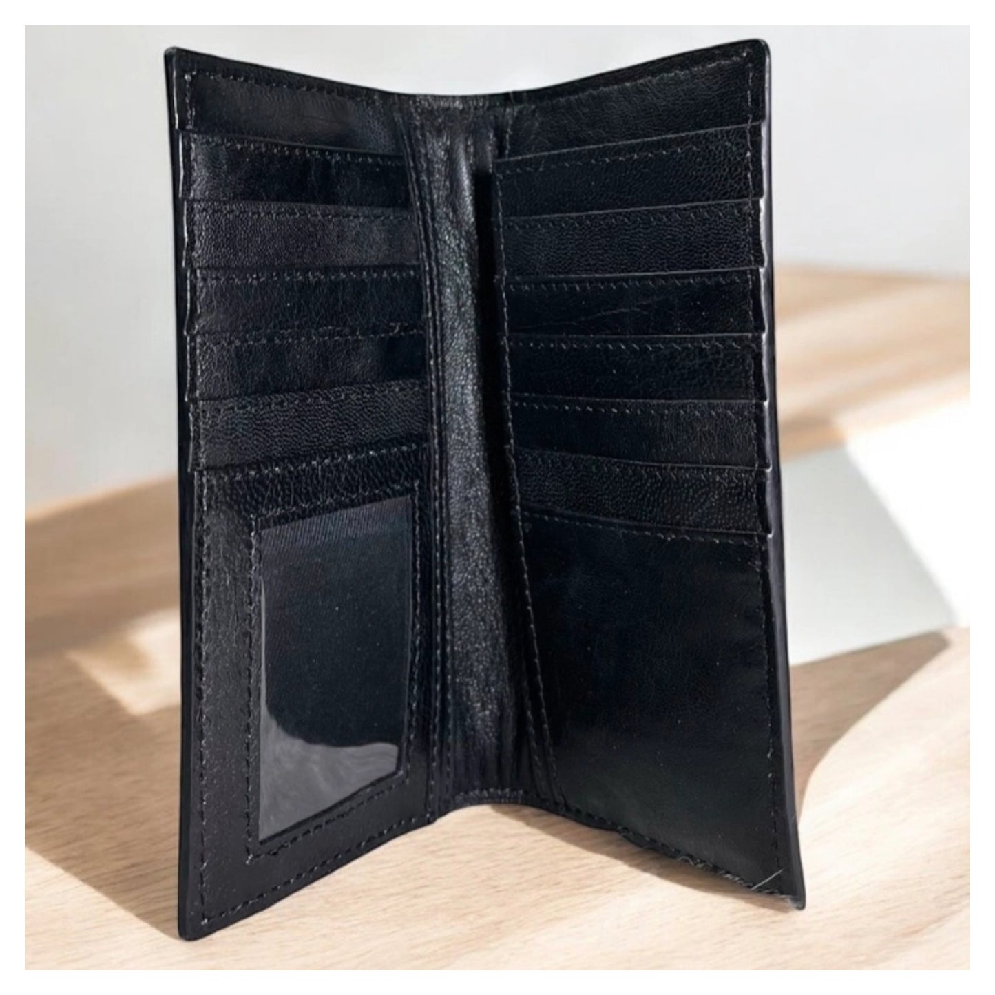 Leather Tooled Beaded Wallet