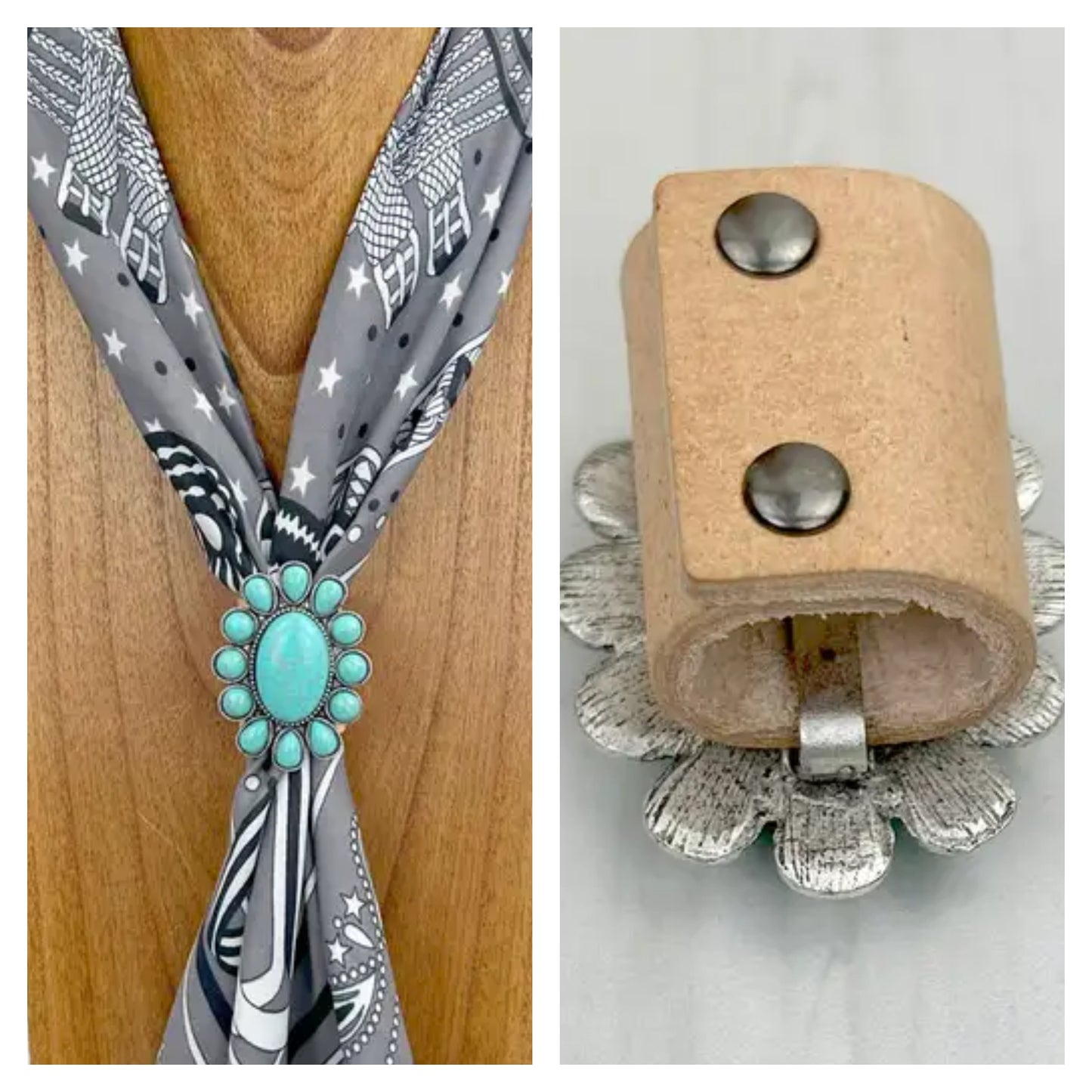 Turquoise Flower Wild Rag Slide