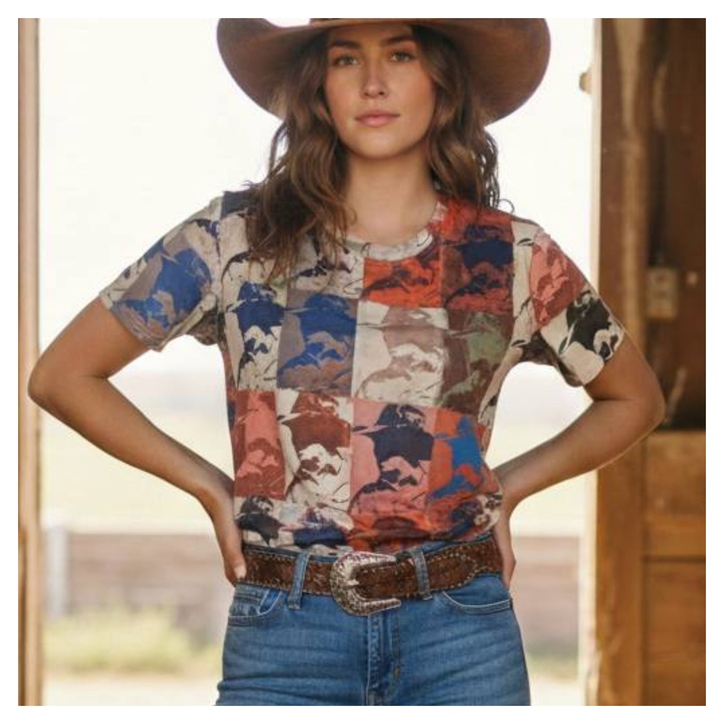 Cowboy Collage Top