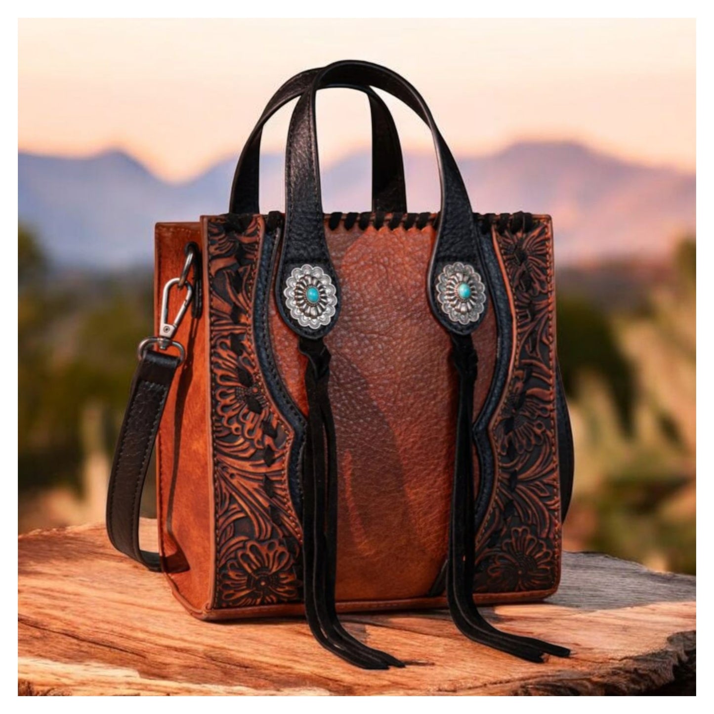 Trinity Ranch Concho Mini Tote/Crossbody
