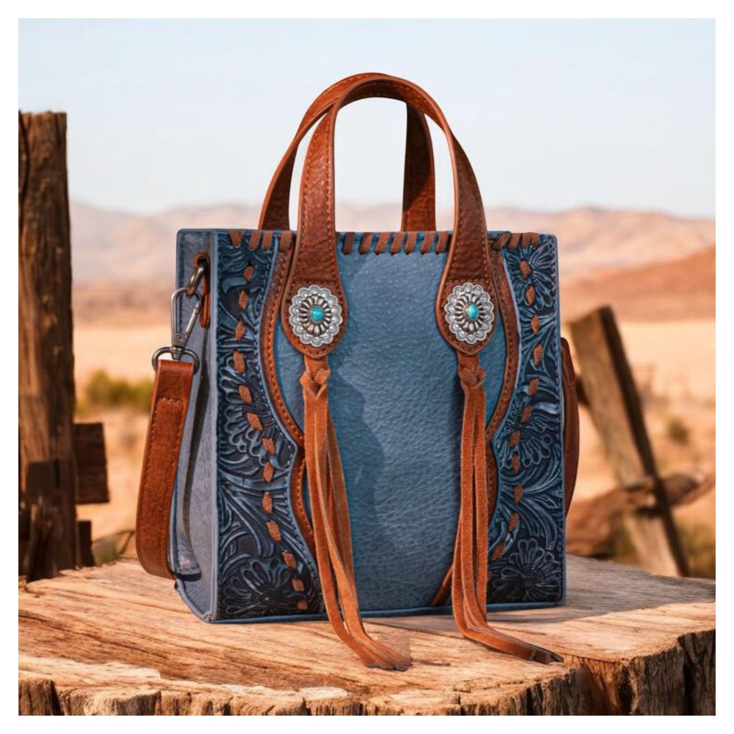 Trinity Ranch Concho Mini Tote/Crossbody