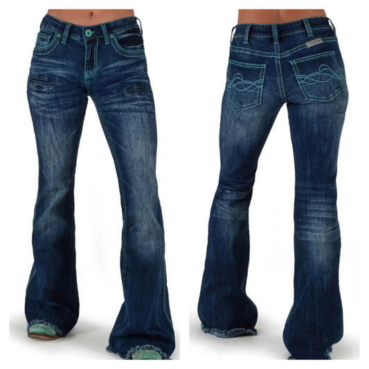 Cowgirl Tuff Co. Turquoise Hurricane Trouser