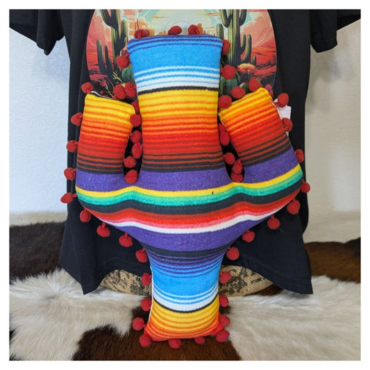 Fiesta Serape Cactus Pillow